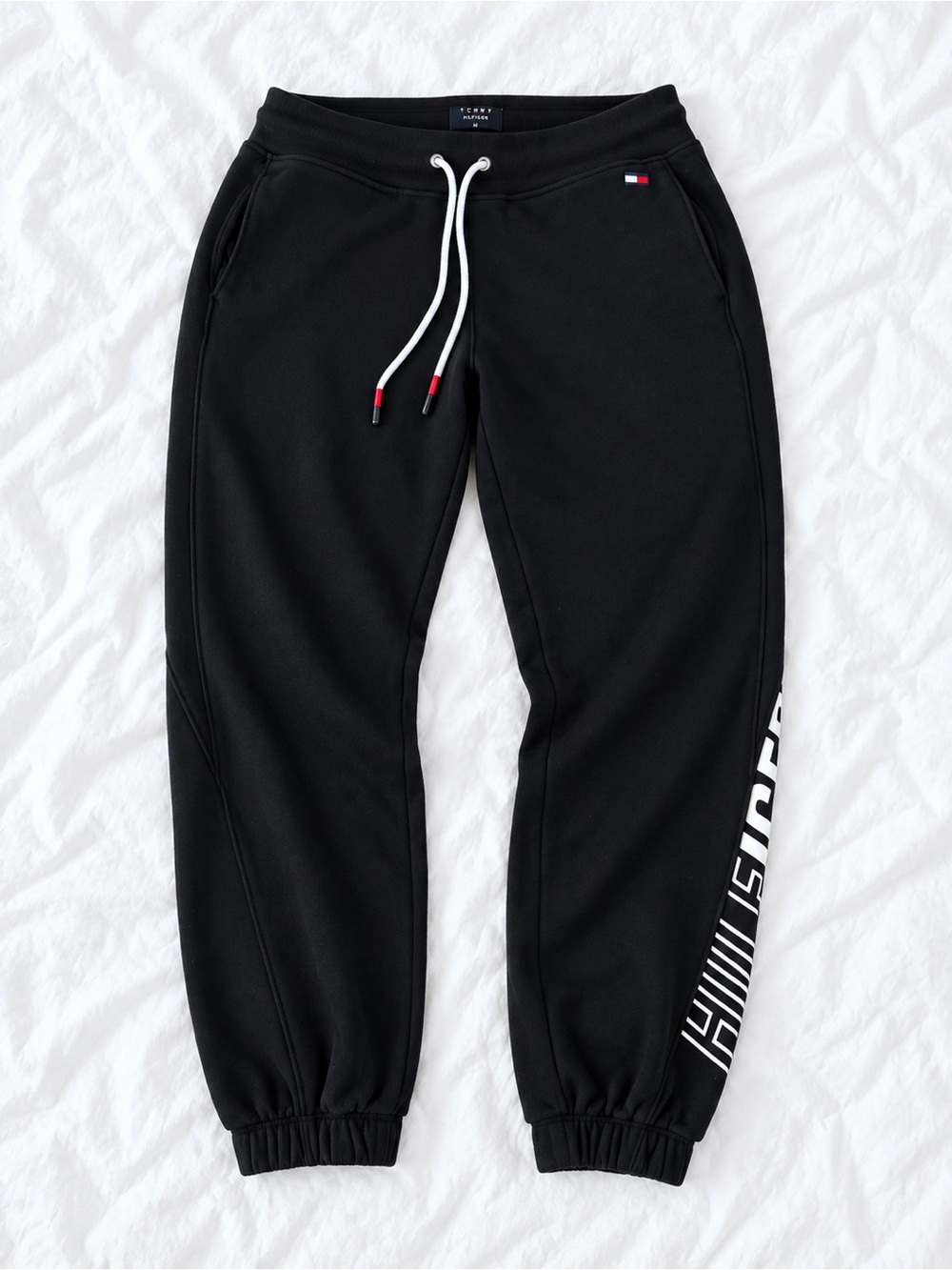 Tommy Hilfiger Black Jogger Sweatpants with Side Logo